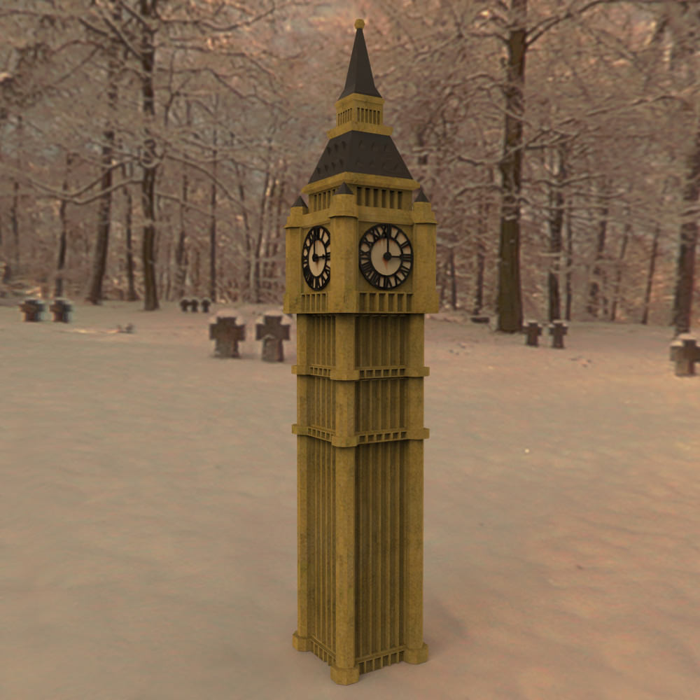 Big Ben for 3ds obj and fbx formats 3D model_1