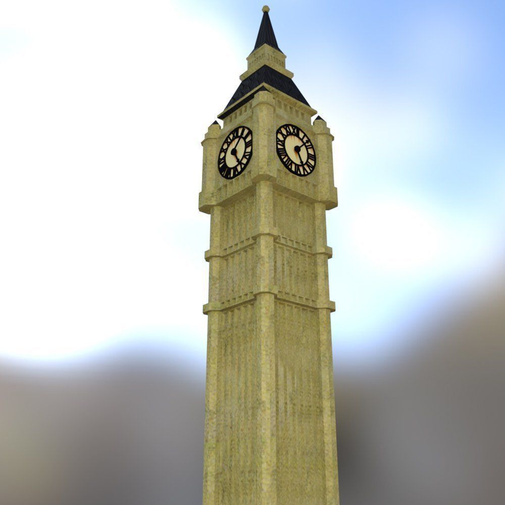 Big Ben for 3ds obj and fbx formats 3D model_9