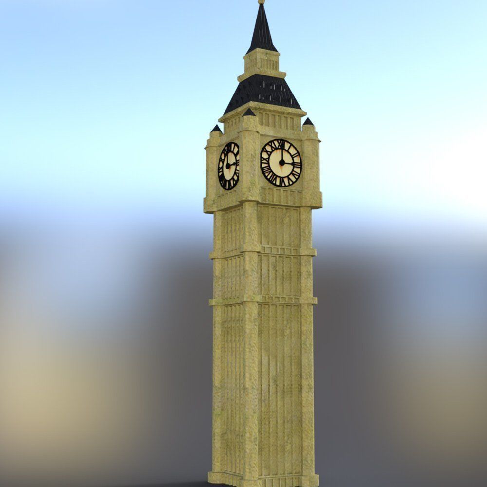 Big Ben for 3ds obj and fbx formats 3D model_11