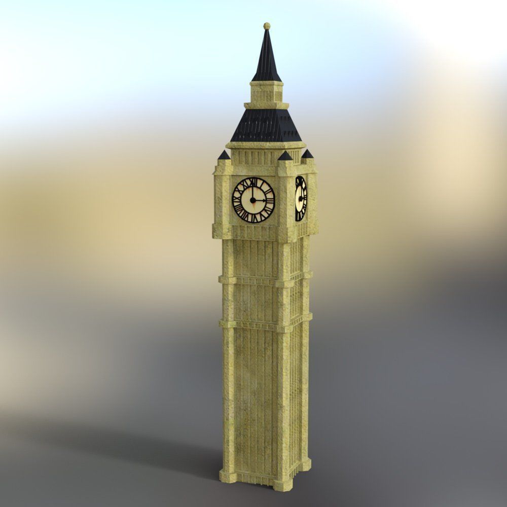 Big Ben for 3ds obj and fbx formats 3D model_6