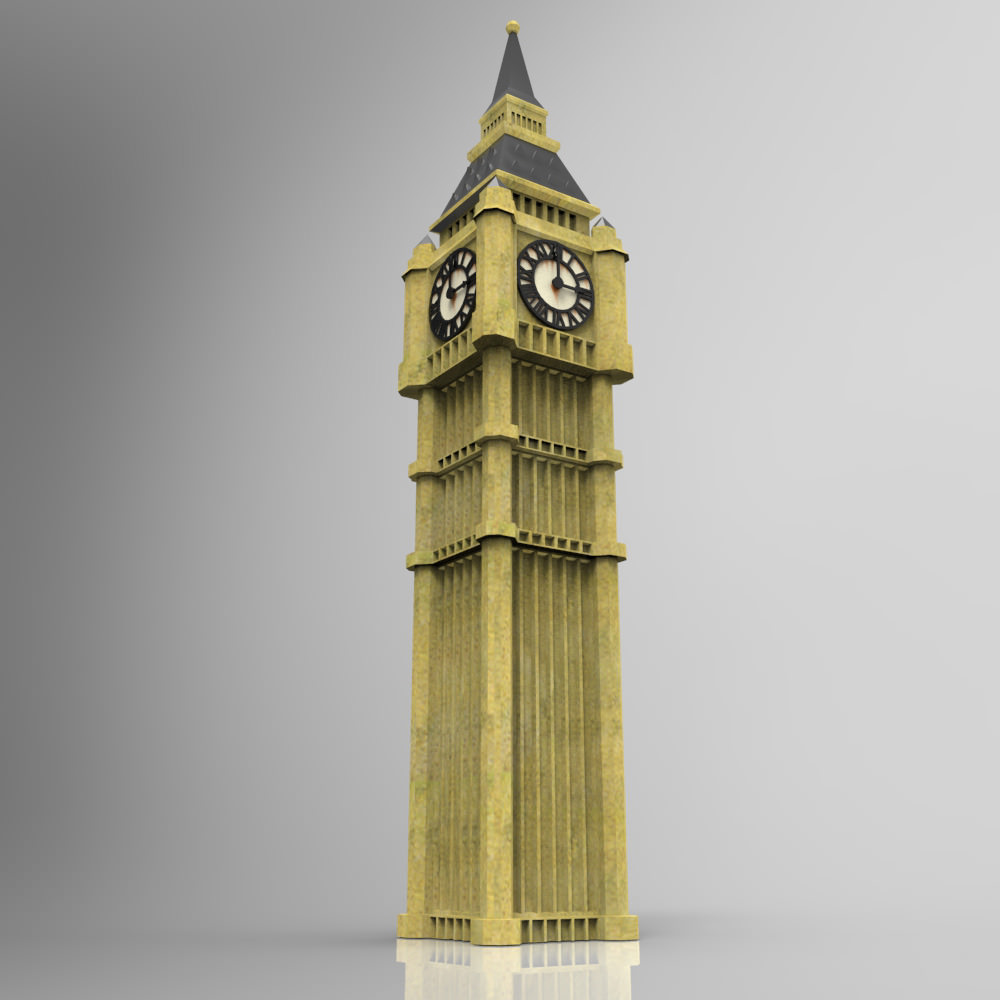 Big Ben for 3ds obj and fbx formats 3D model_5