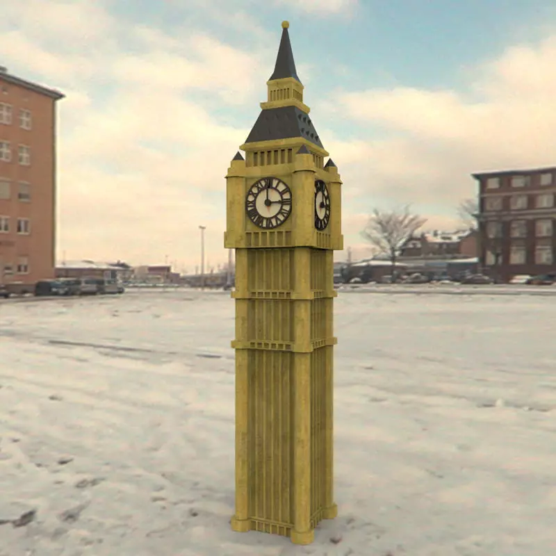 Big Ben for 3ds obj and fbx formats 3D model_0