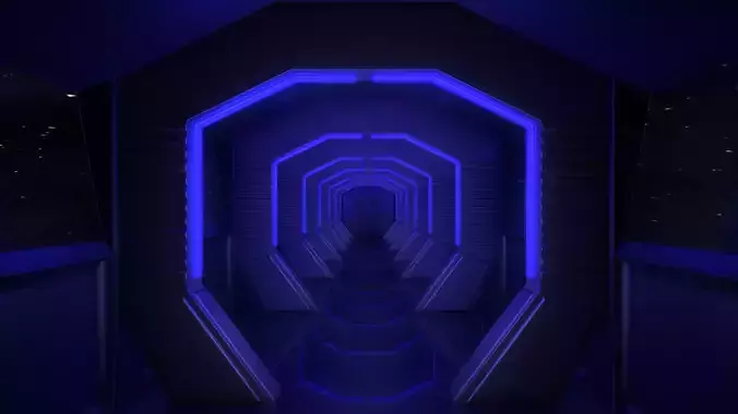 Sci Fi Corridor Low-poly 3D model