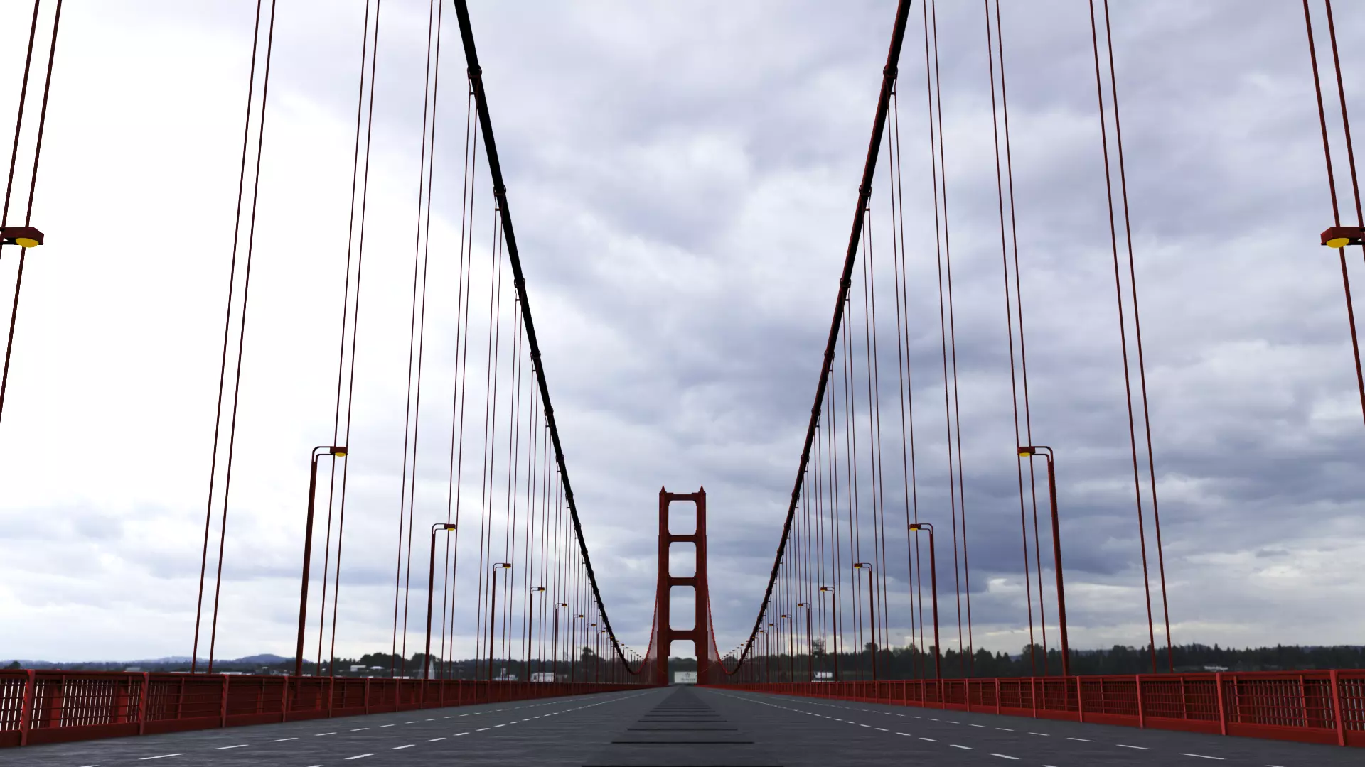 Suspension Bridge 3D model_0