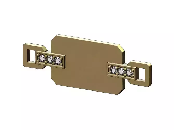 Rectangular engravable diamond tag pendant and charms