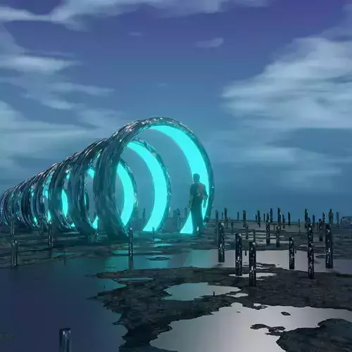 3d model Sci-fi teleportation portal for asset game