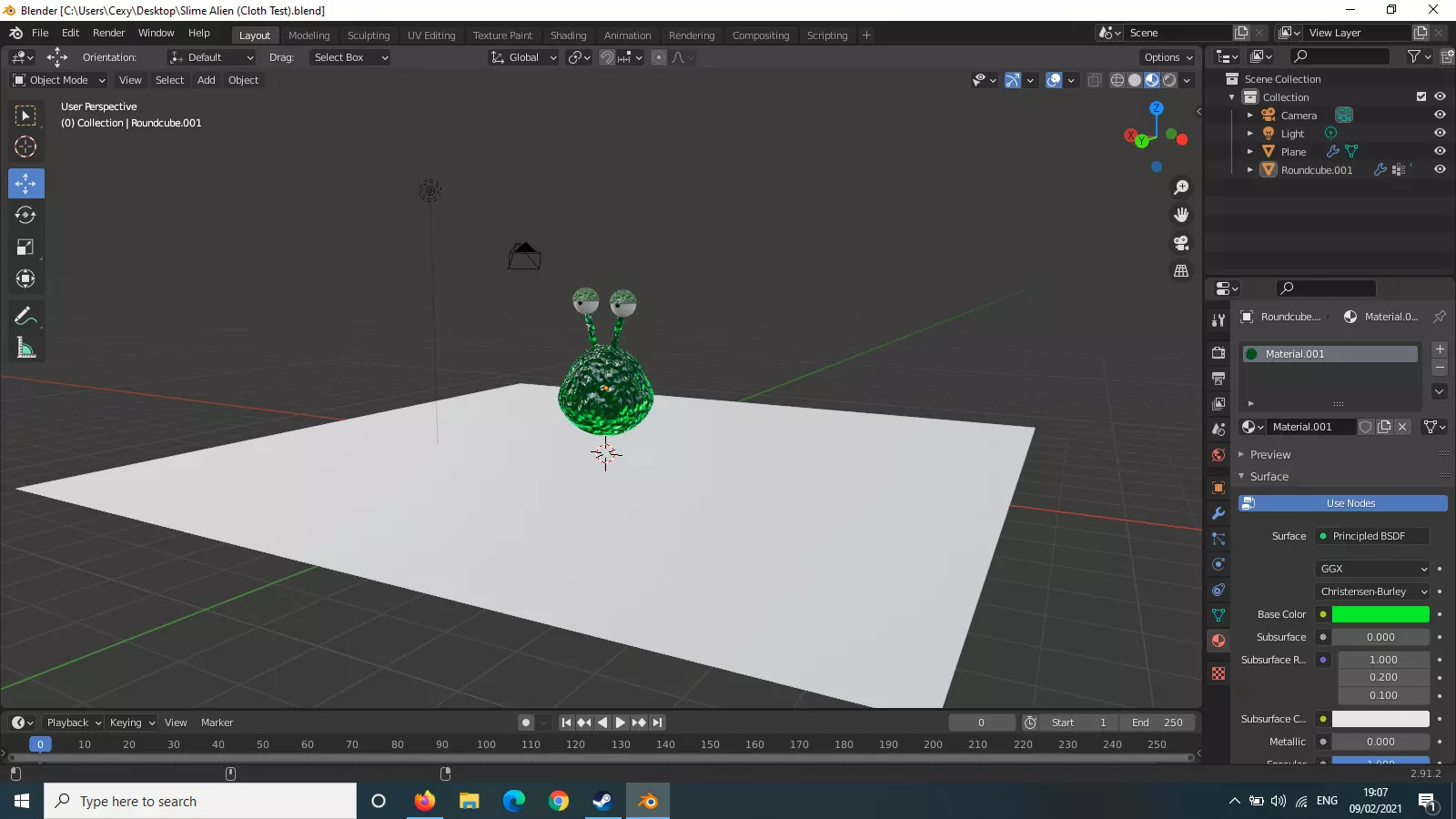 Slime jumping squishy alien Low-poly 3D model