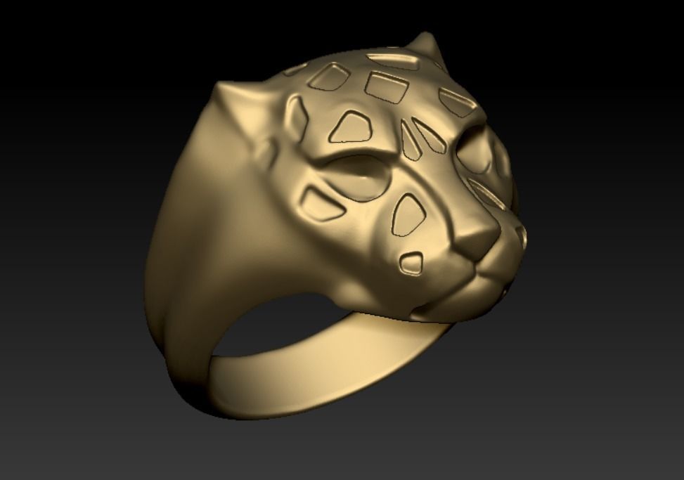 Panther ring  pear cut emeralds 3D print model_7