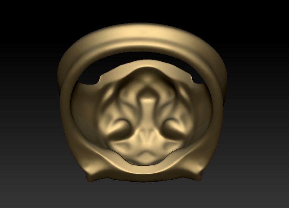 Panther ring  pear cut emeralds 3D print model_6