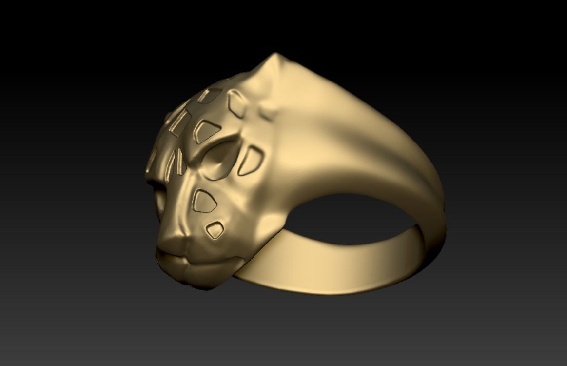 Panther ring  pear cut emeralds 3D print model_3