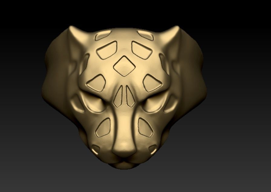 Panther ring  pear cut emeralds 3D print model_4