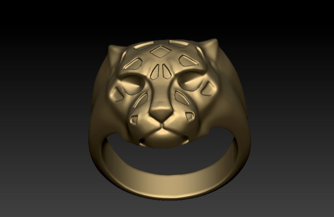 Panther ring  pear cut emeralds 3D print model_5