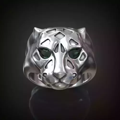 Panther ring  pear cut emeralds 3D print model