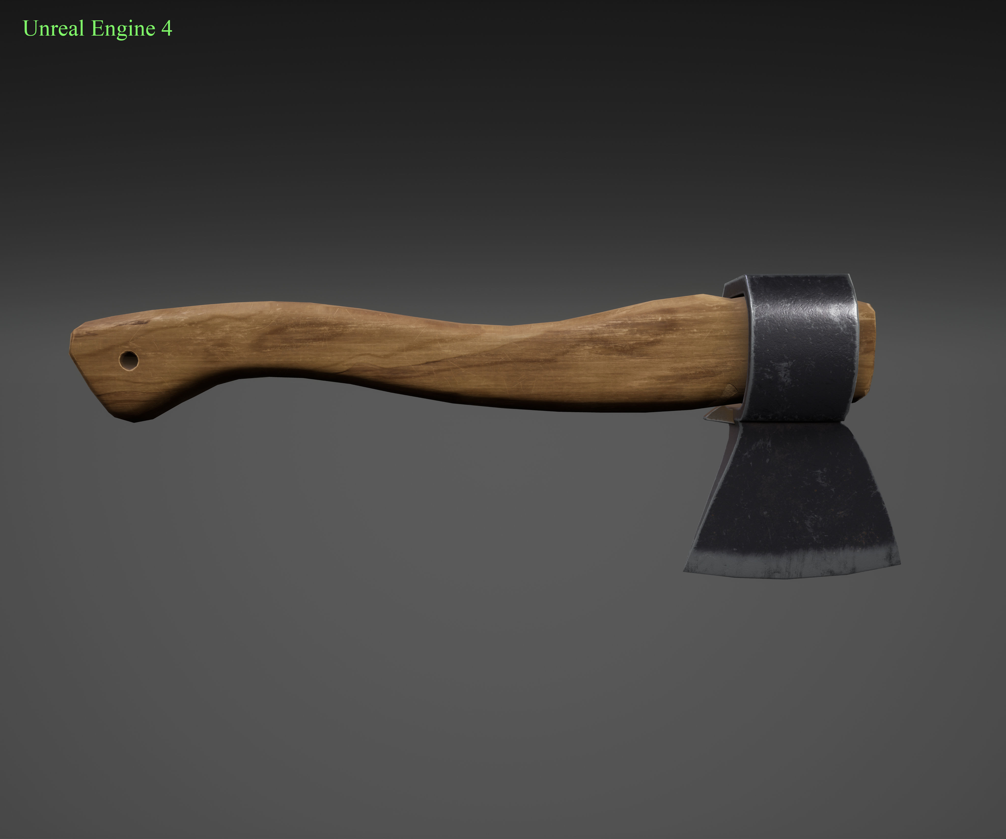 Axe for chopping wood Low-poly 3D model_4