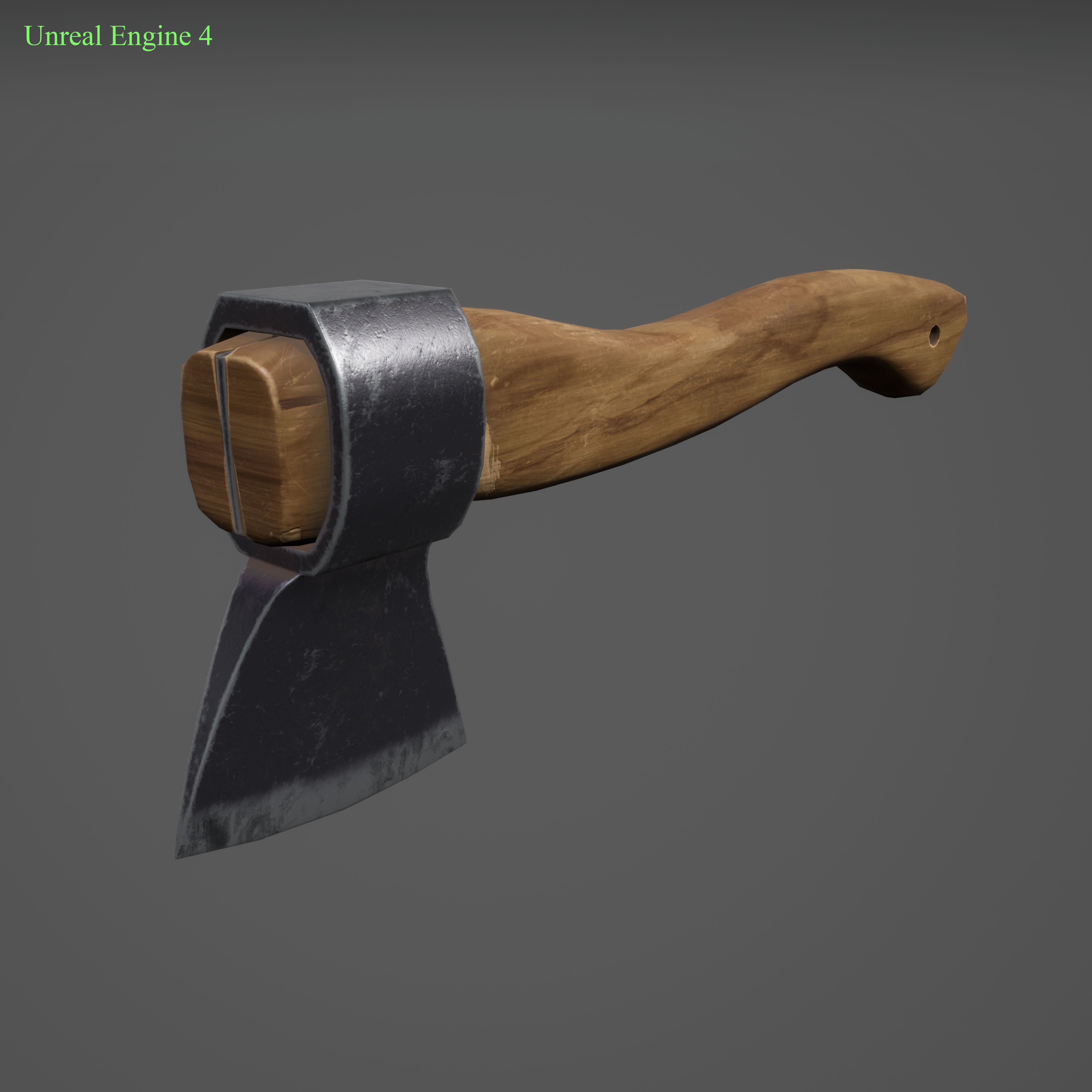 Axe for chopping wood Low-poly 3D model_3