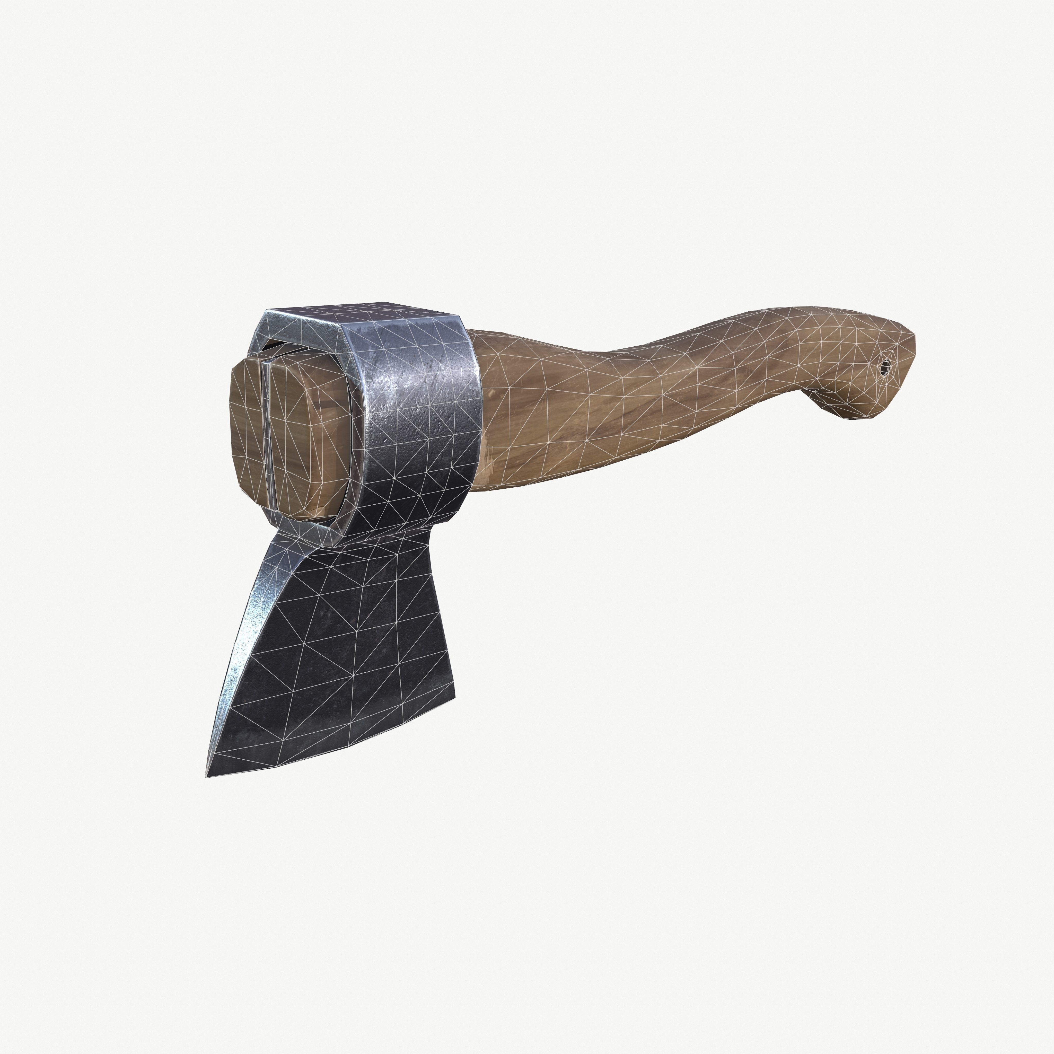 Axe for chopping wood Low-poly 3D model_17