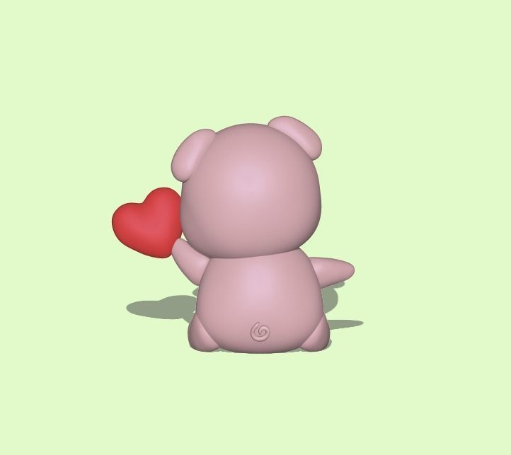 cute Pig Heart - Valentine Day 3D print model_2