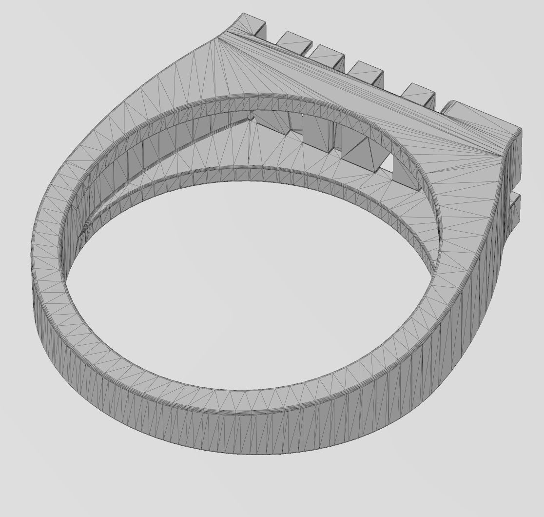 King rectangular name ring 3D print model_16