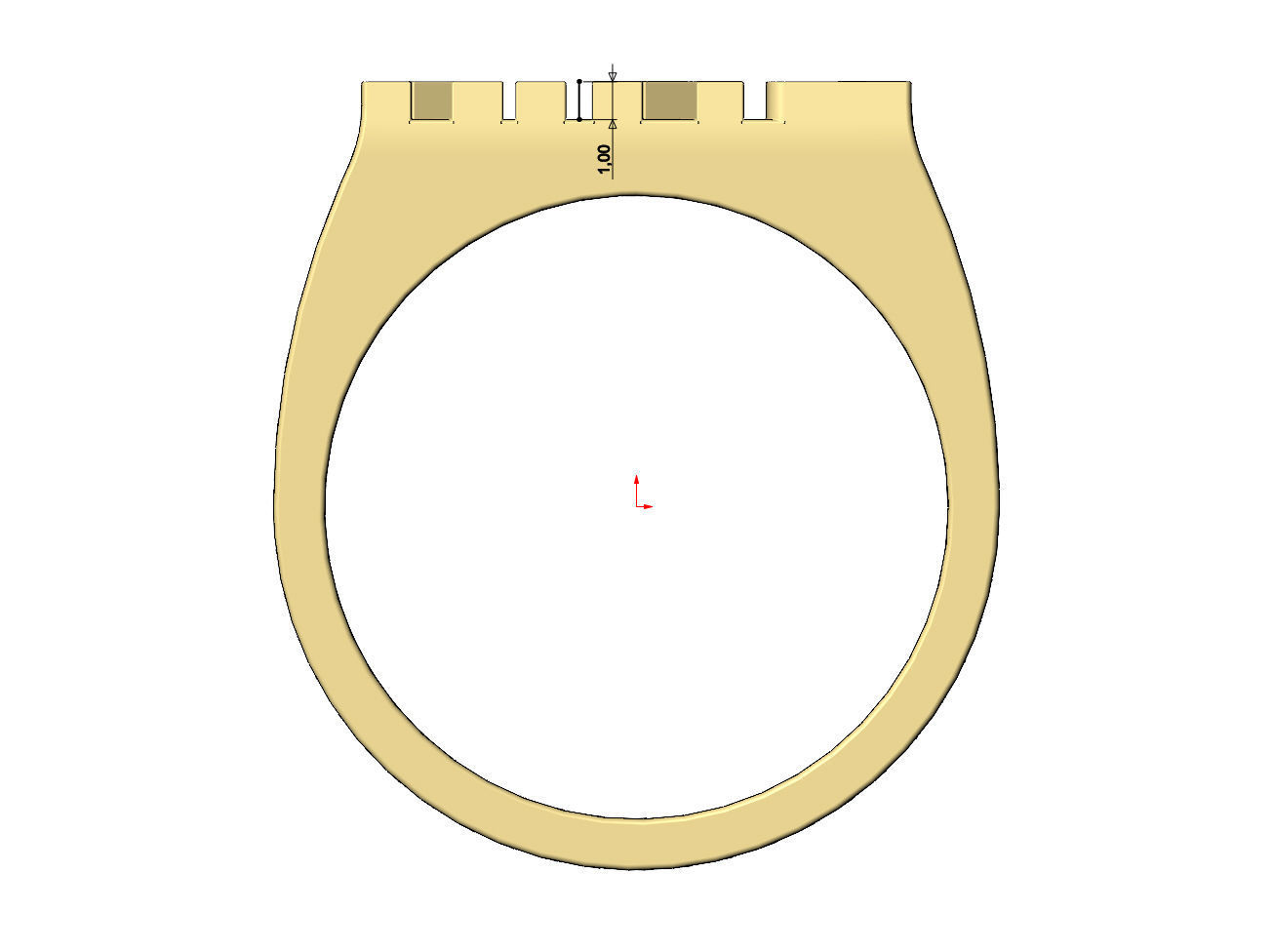 King rectangular name ring 3D print model_7