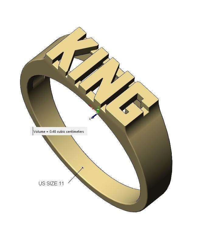 King rectangular name ring 3D print model_13