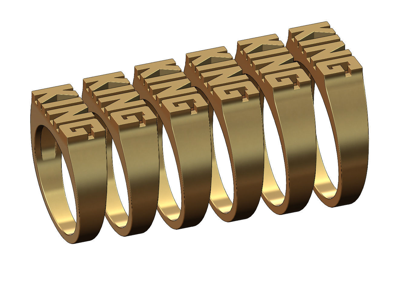 King rectangular name ring 3D print model_3