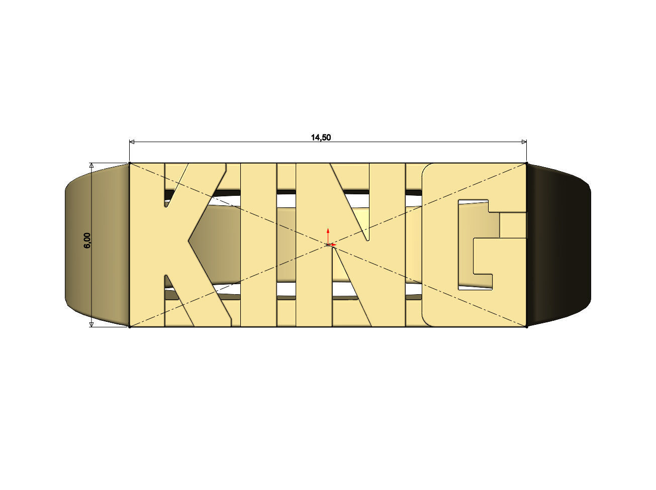 King rectangular name ring 3D print model_4