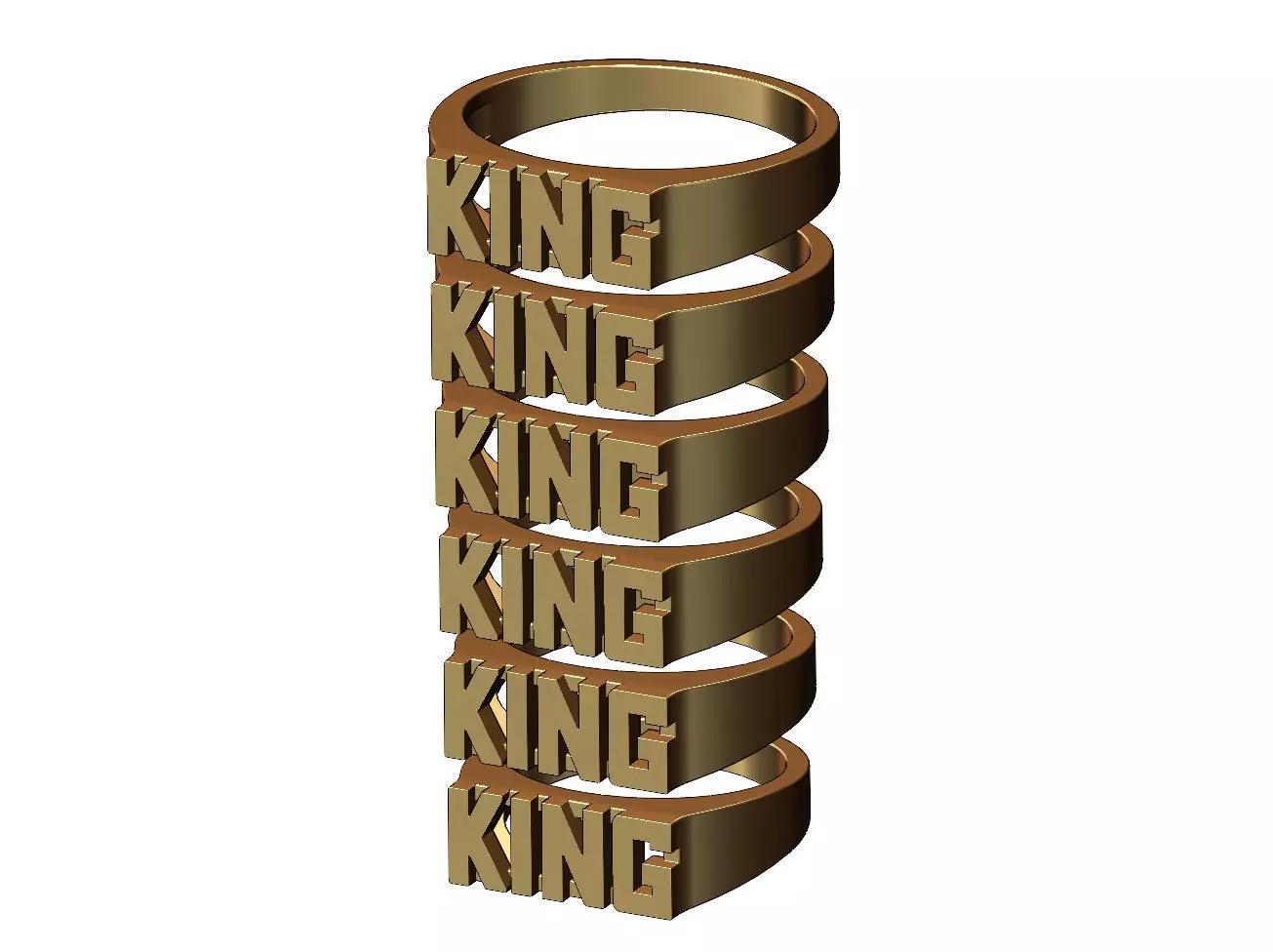 King rectangular name ring 3D print model_0