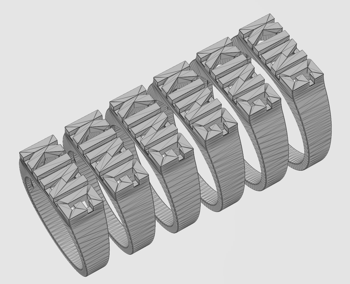 King rectangular name ring 3D print model_14