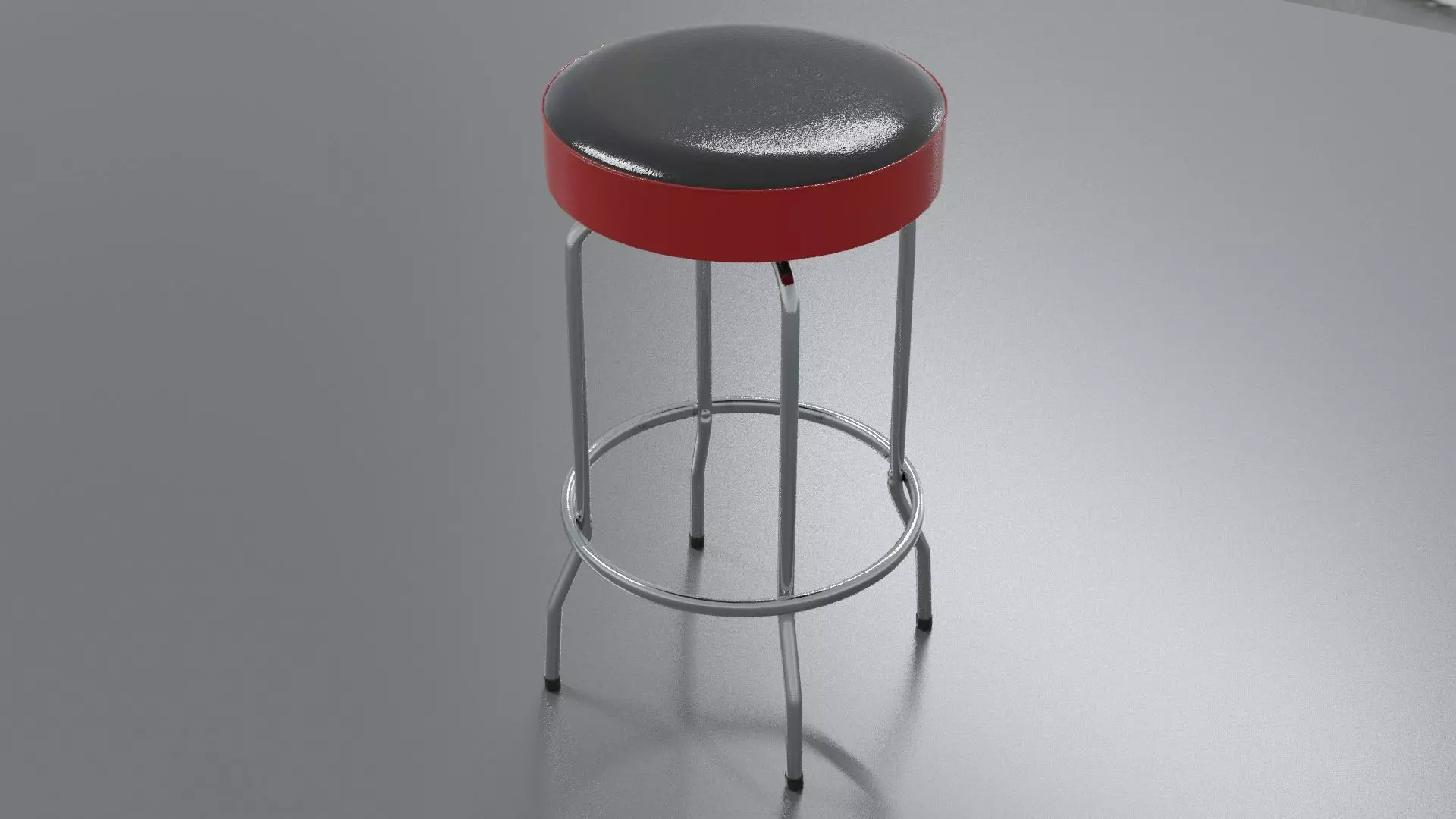 Barstool for musicians 3D model Low-poly 3D model_0