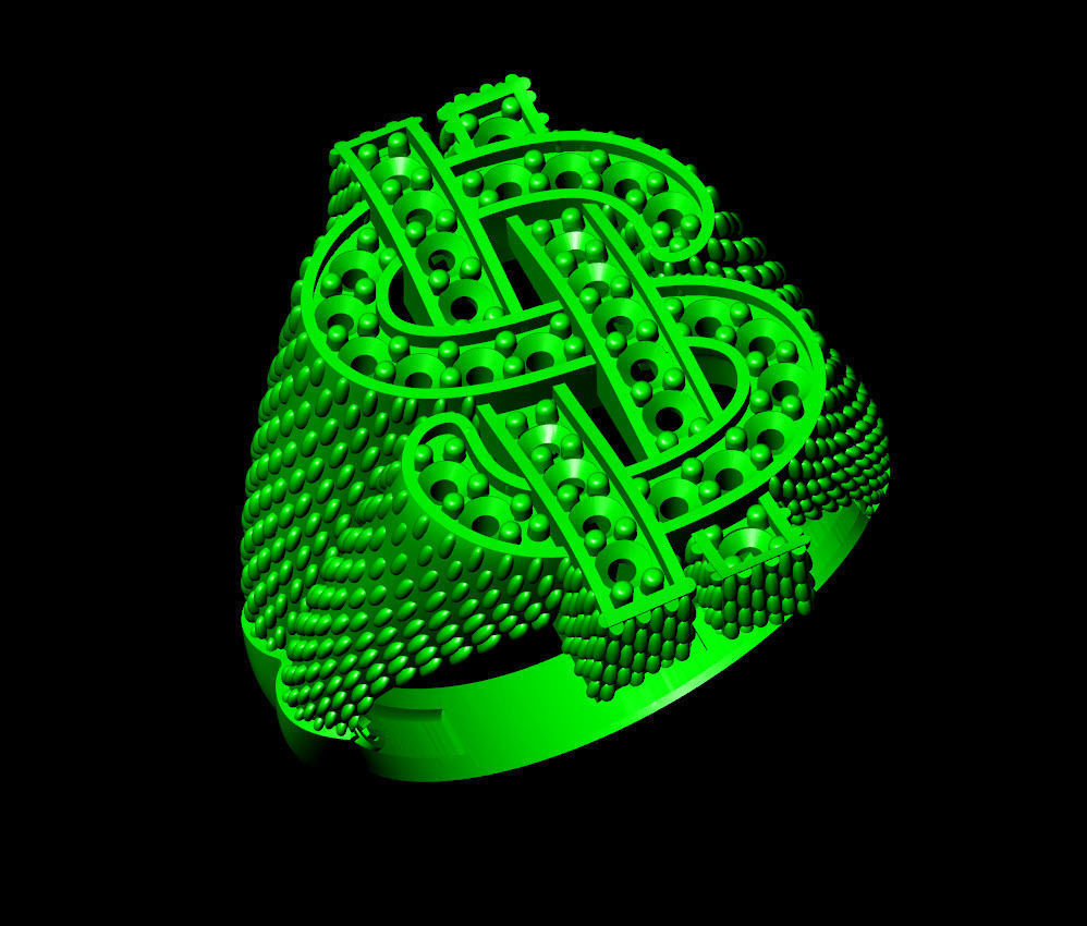 Dollar ring 3D print model_1