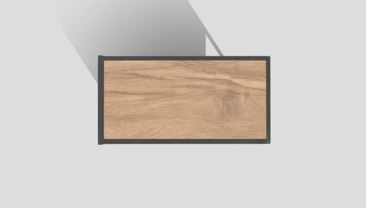 Industrial wooden rectangular closet with black metal structure 3D model_3