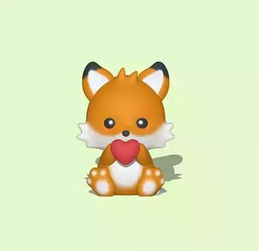 Cute Fox Heart -  Valentine Day