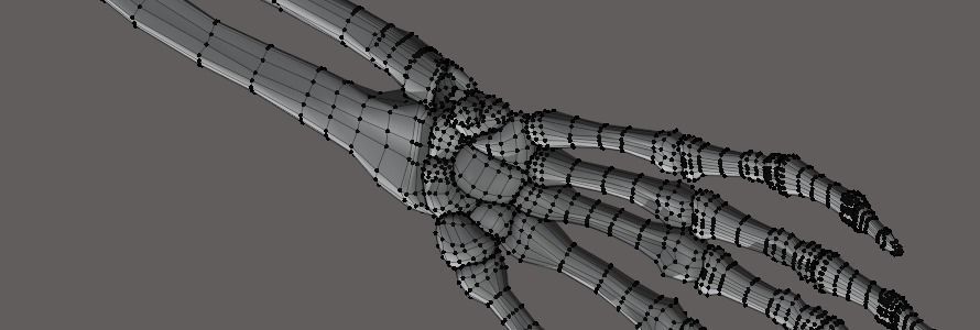 Rigged arm skeleton for Blender - bare skeleton 3D model_6