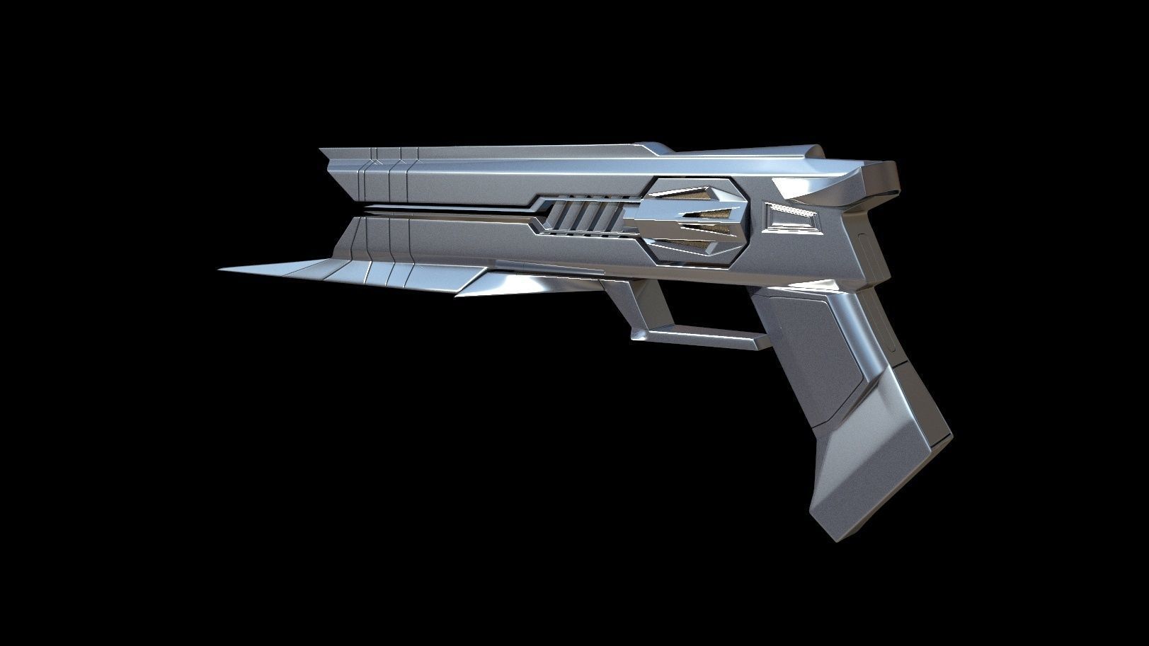 Sci-fi Futuristic blaster GUN  Free 3D model_6