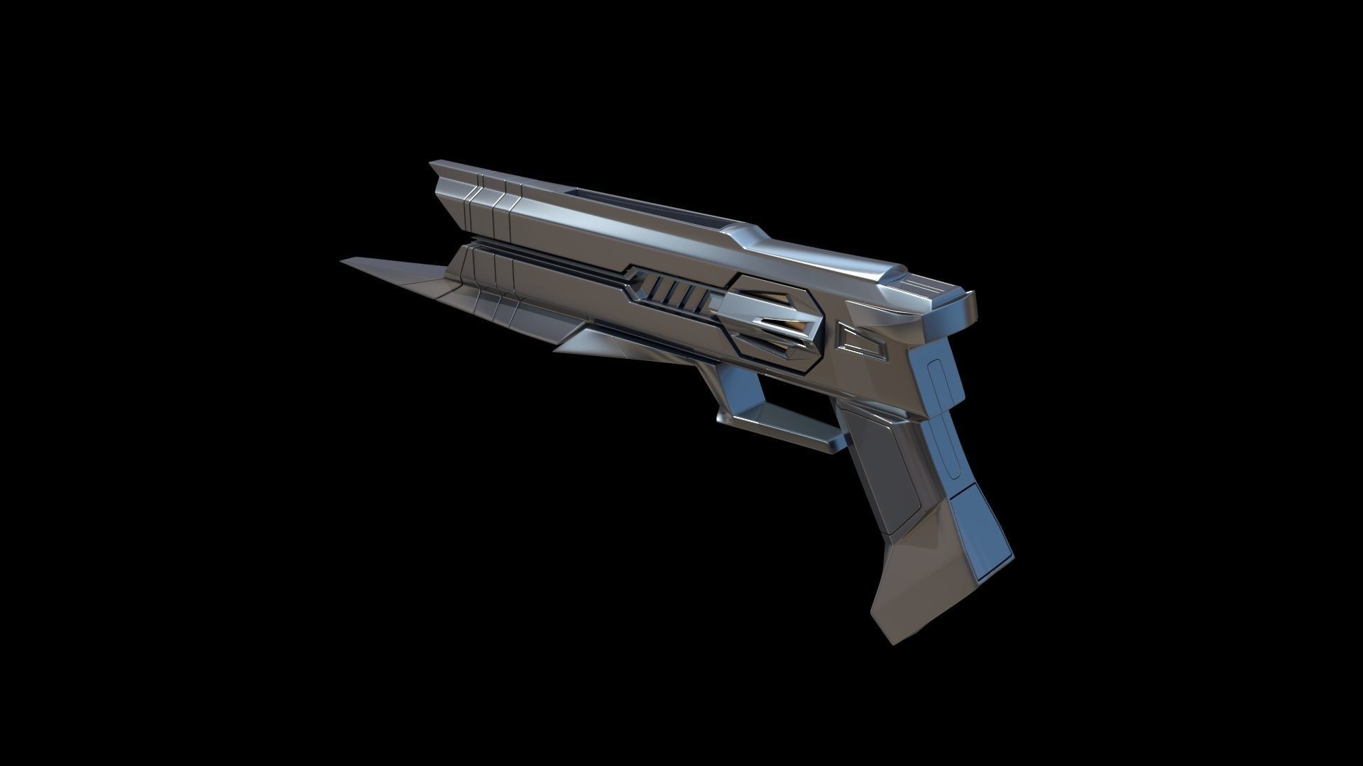 Sci-fi Futuristic blaster GUN  Free 3D model_8