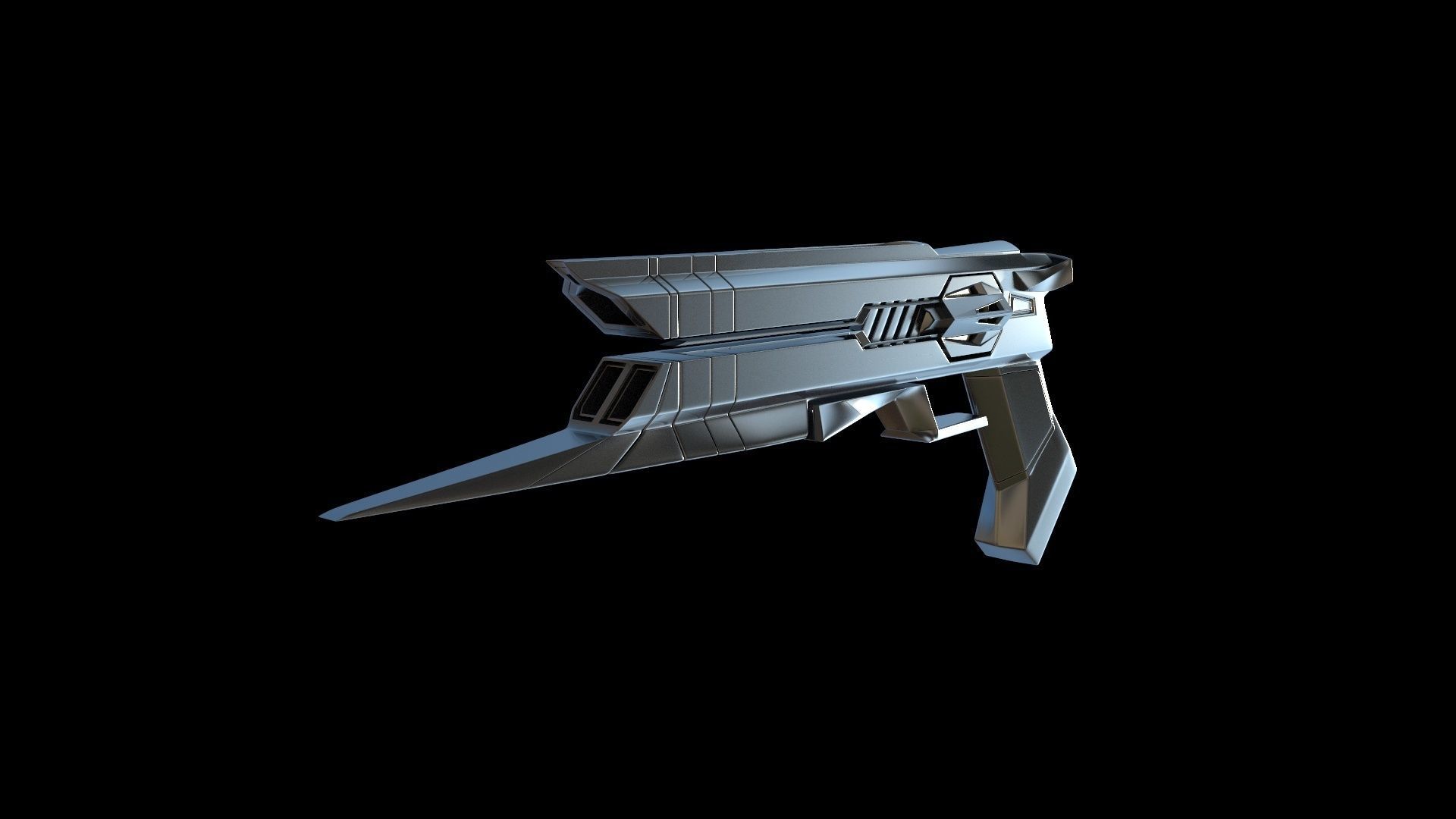 Sci-fi Futuristic blaster GUN  Free 3D model_10