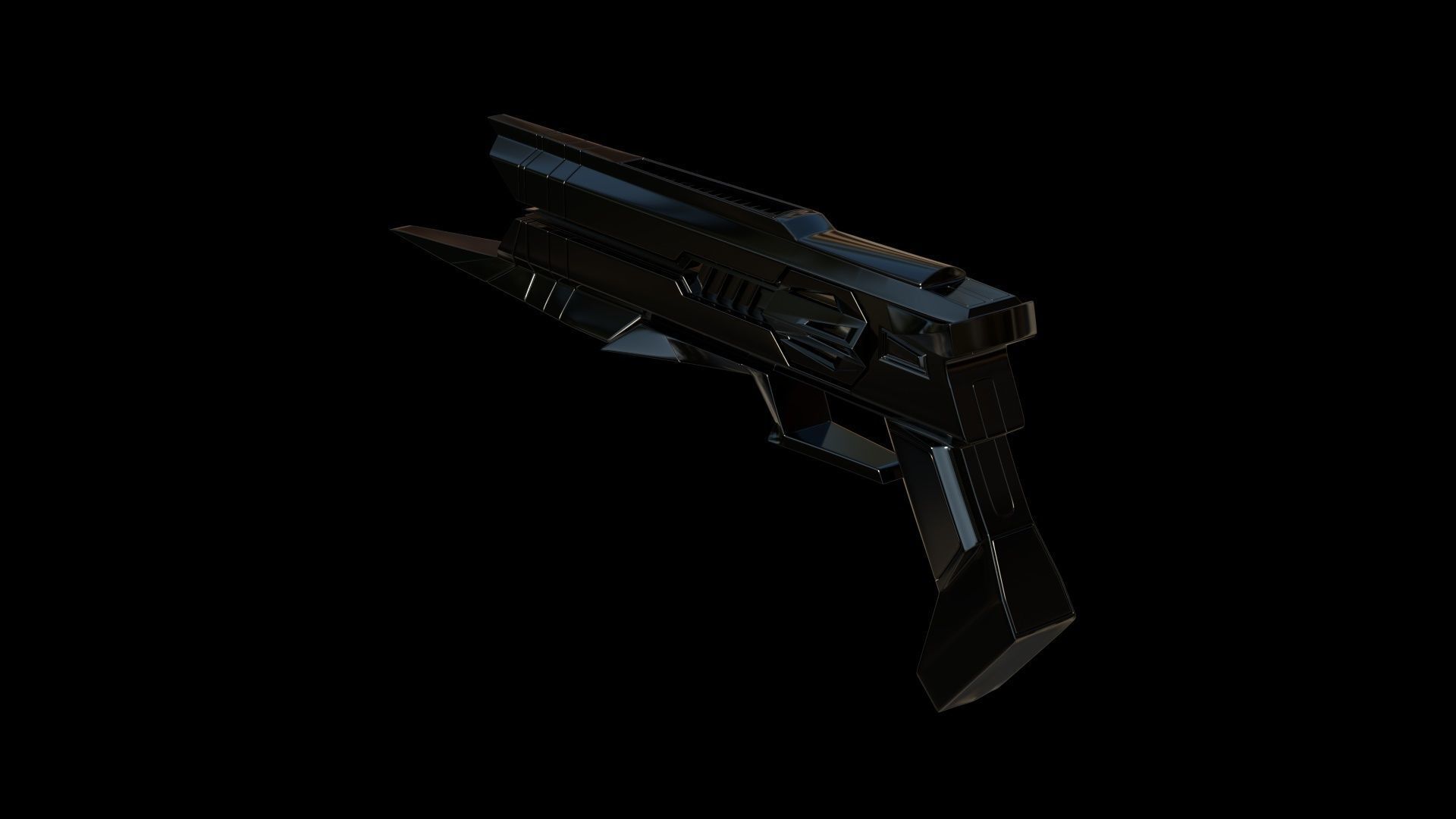 Sci-fi Futuristic blaster GUN  Free 3D model_2