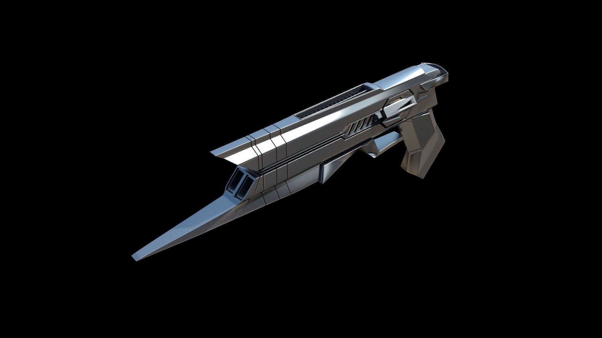 Sci-fi Futuristic blaster GUN  Free 3D model_7