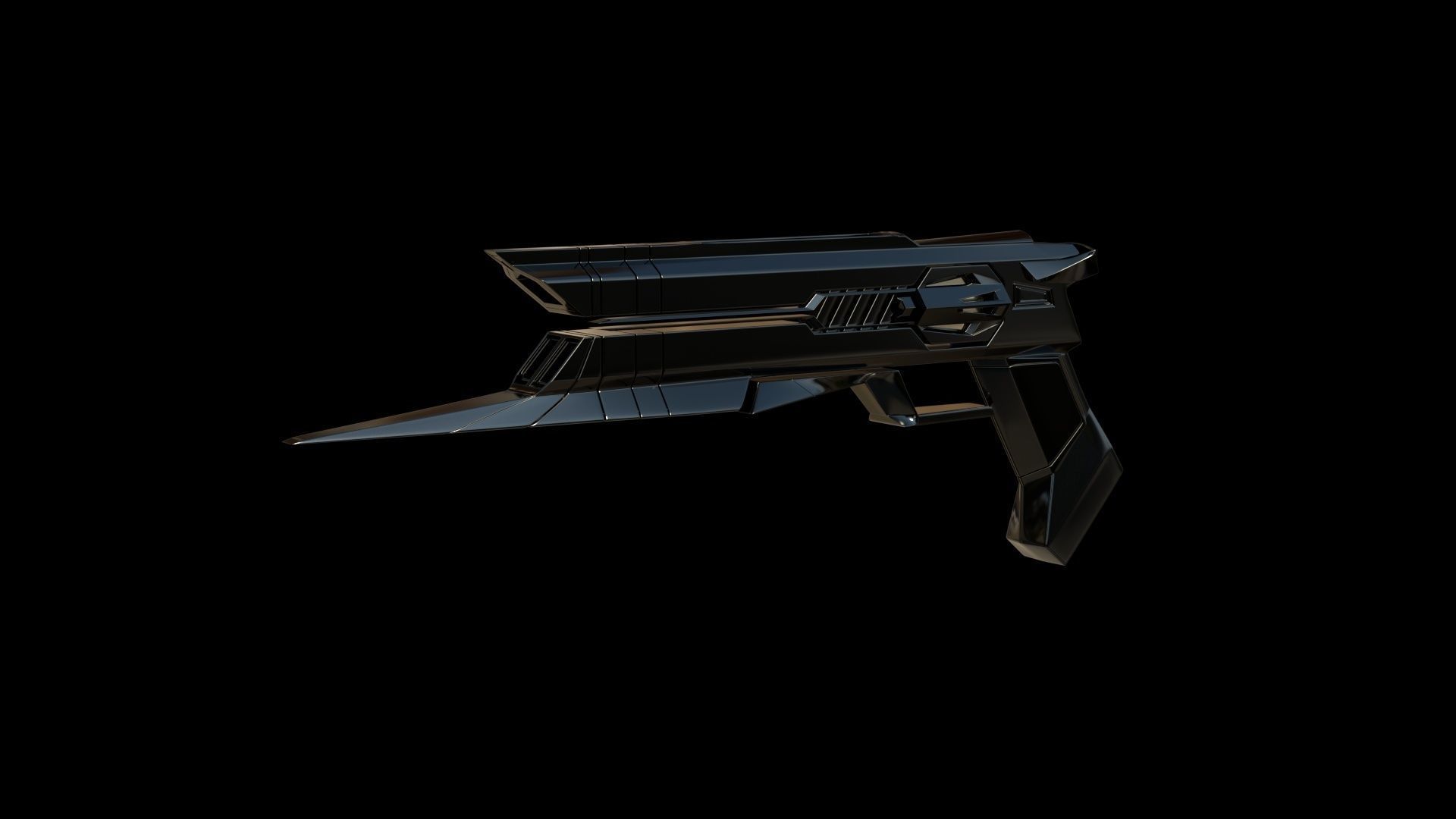 Sci-fi Futuristic blaster GUN  Free 3D model_3