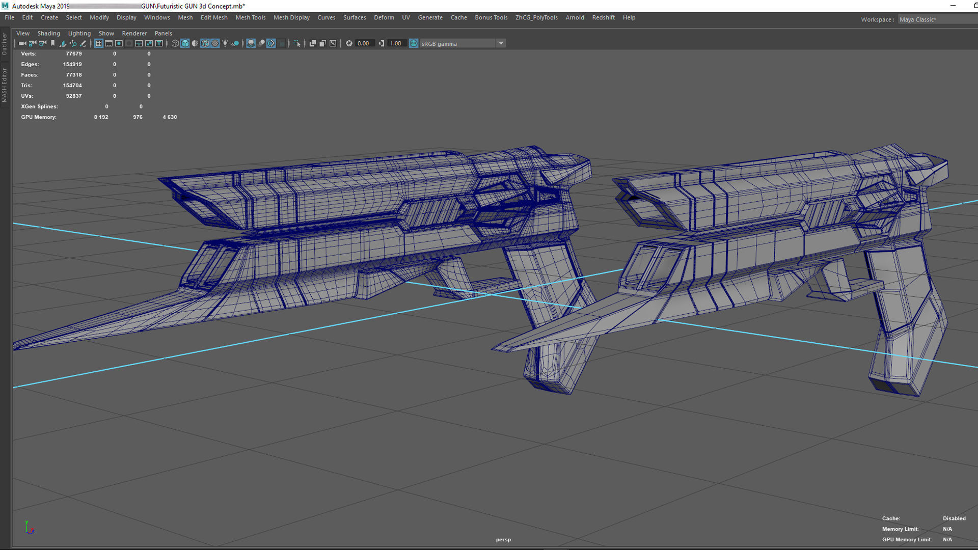 Sci-fi Futuristic blaster GUN  Free 3D model_5