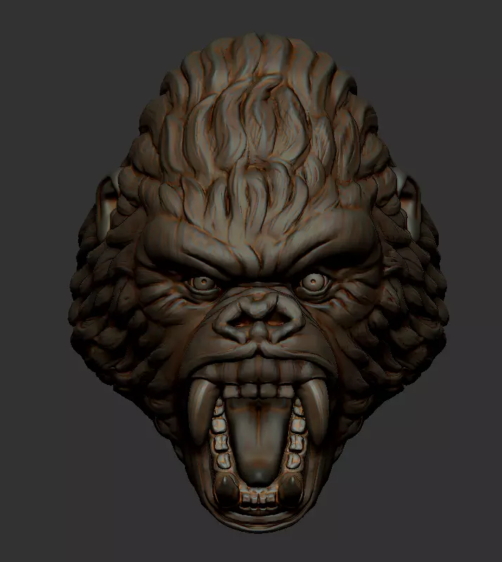 Roaring gorilla ring 3D print model