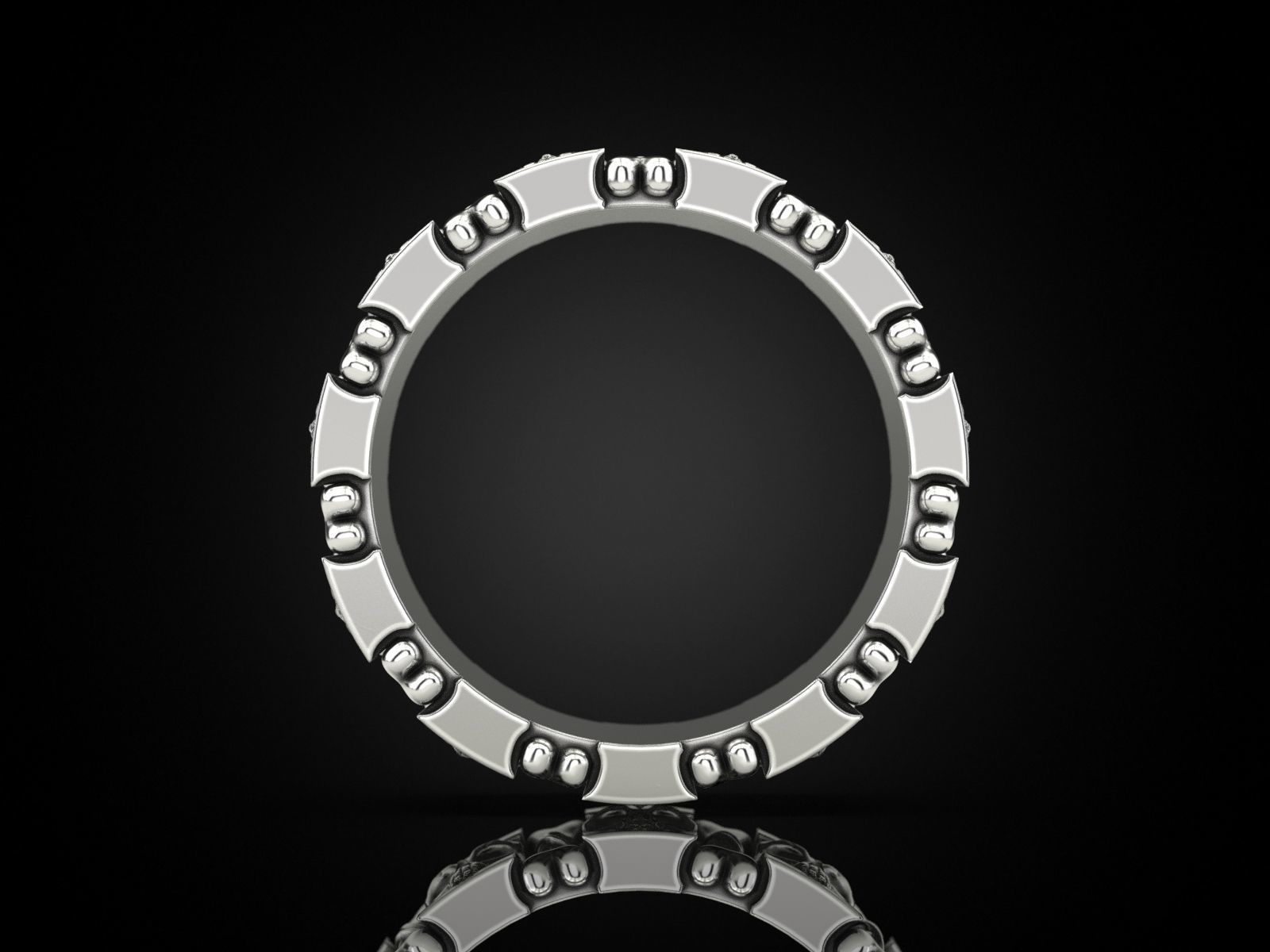 Ring many skulls and bones 3D print model_7