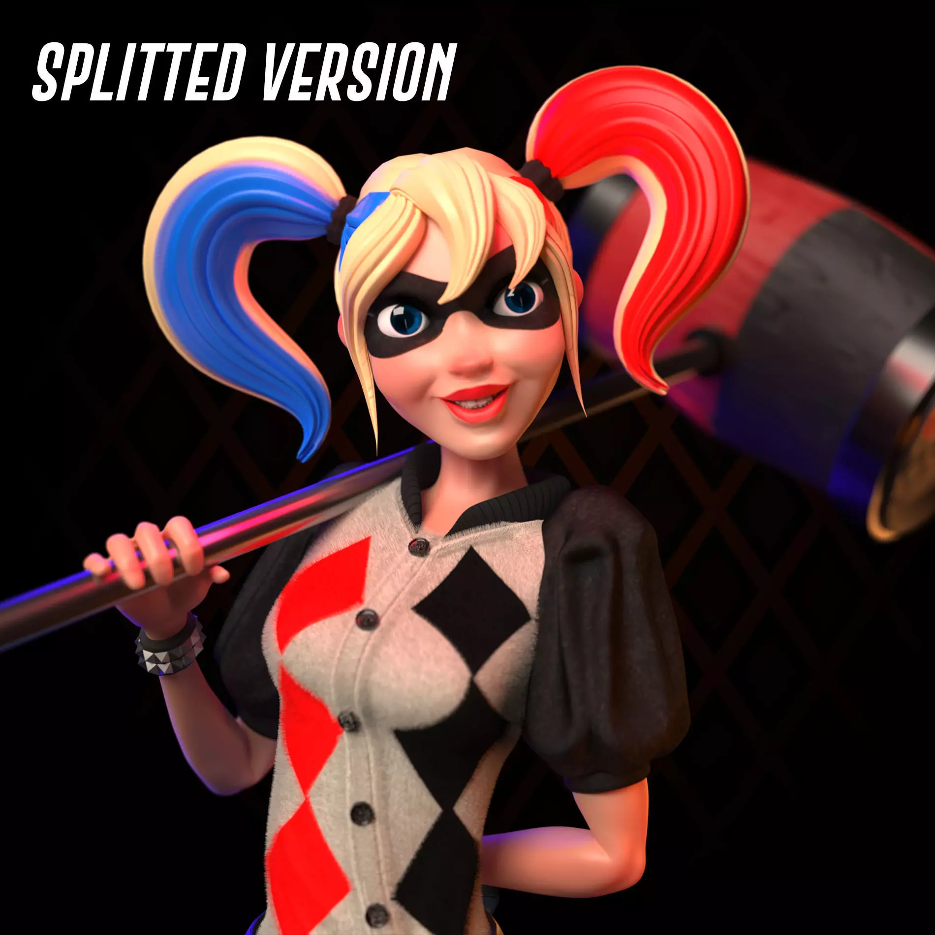 Fanart Harley Quinn - DC SuperHero Girls - SPLITTED INTO PARTS 3D print model
