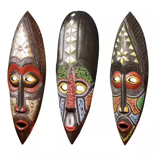 African Masks 3D model