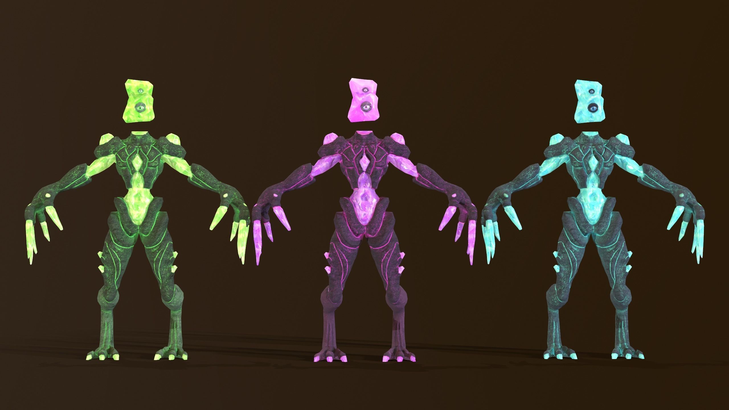 Monster Crystal Low-poly 3D model_5