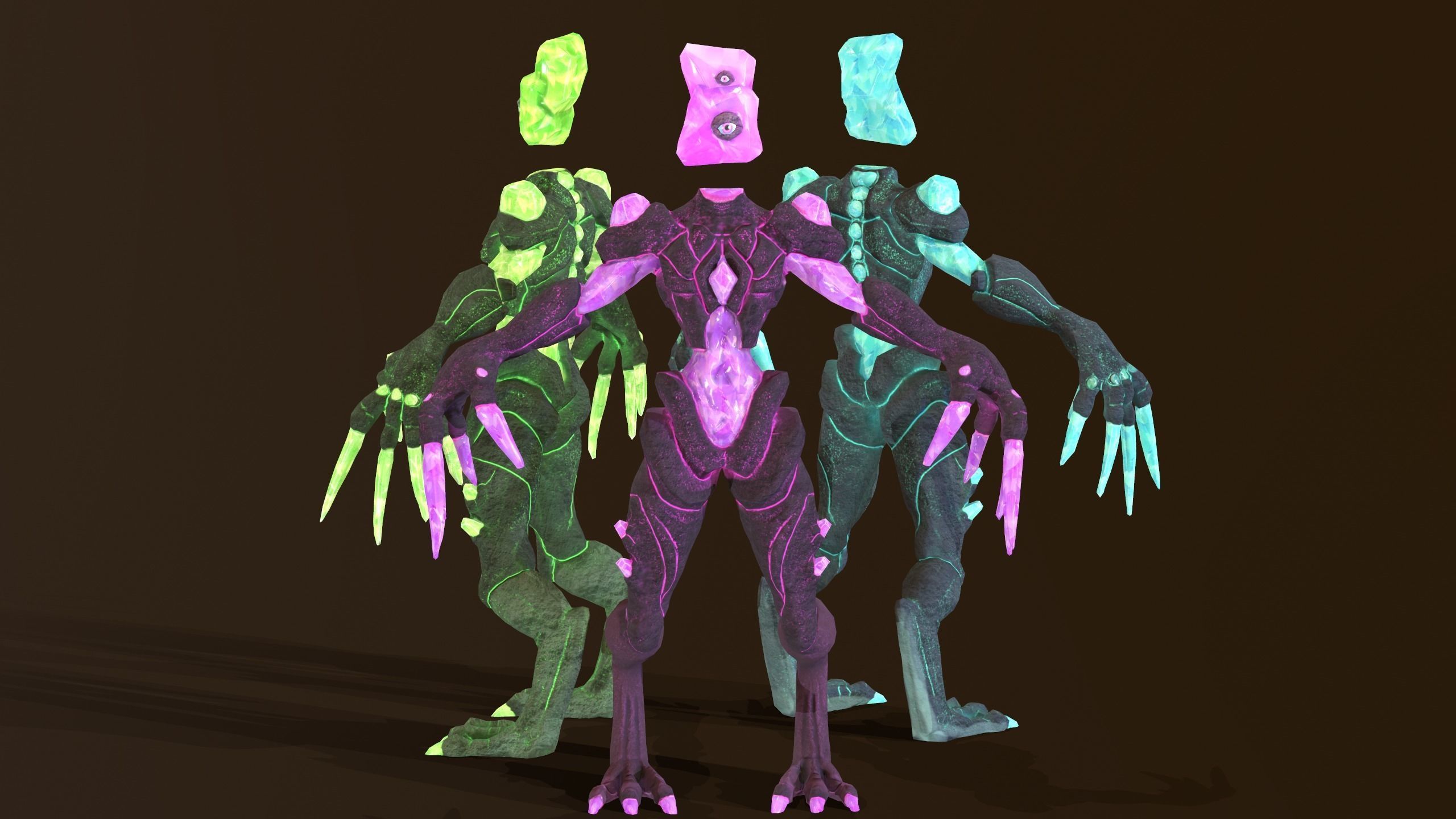 Monster Crystal Low-poly 3D model_4
