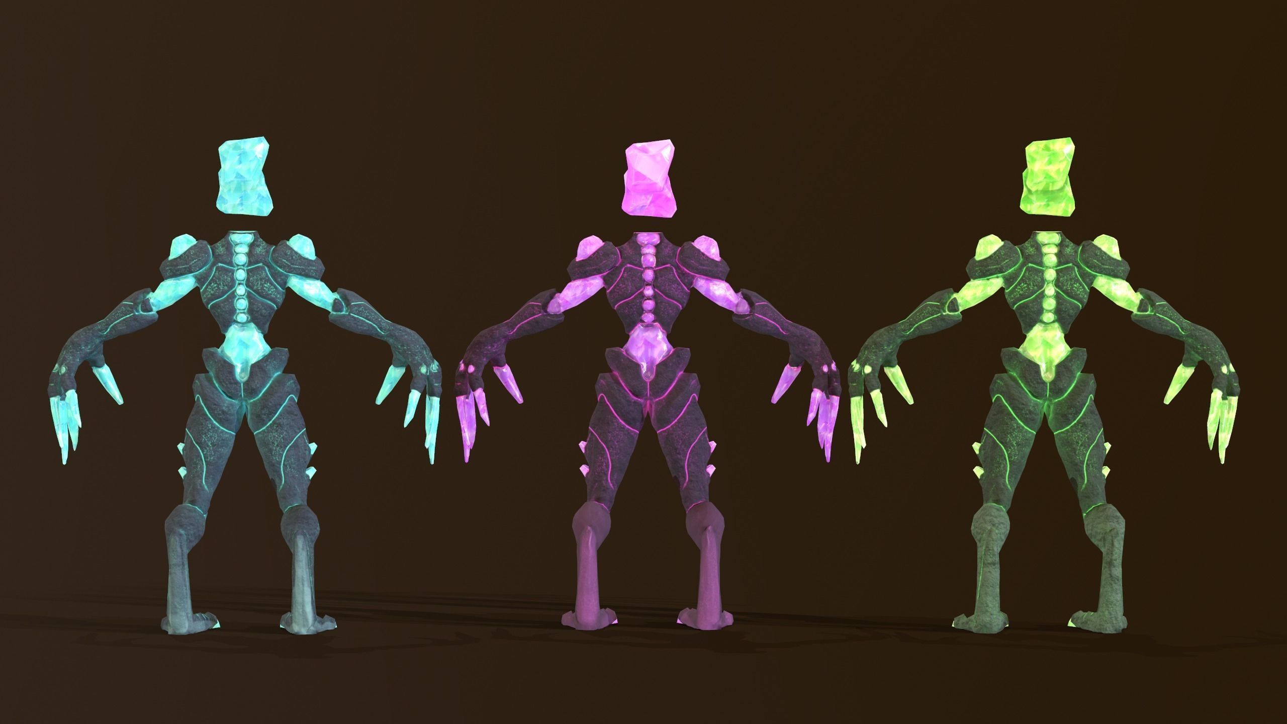 Monster Crystal Low-poly 3D model_6