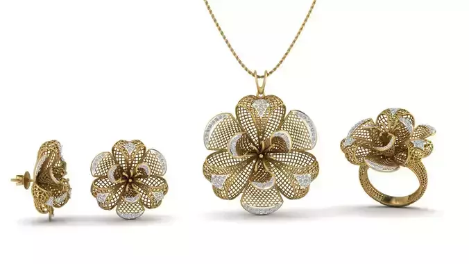 Fusion Pendant Set With Diamonds