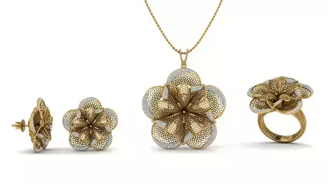 Fusion Pendant Set With Diamonds