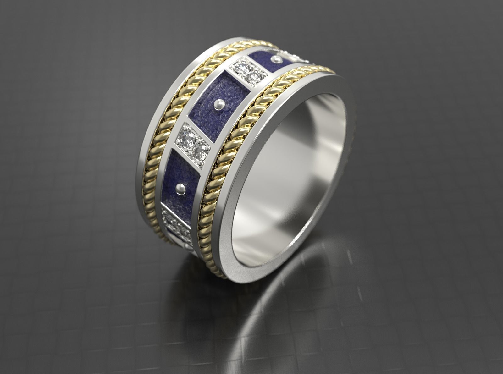 Silver ring for men ready for 3D print 3D print model_8